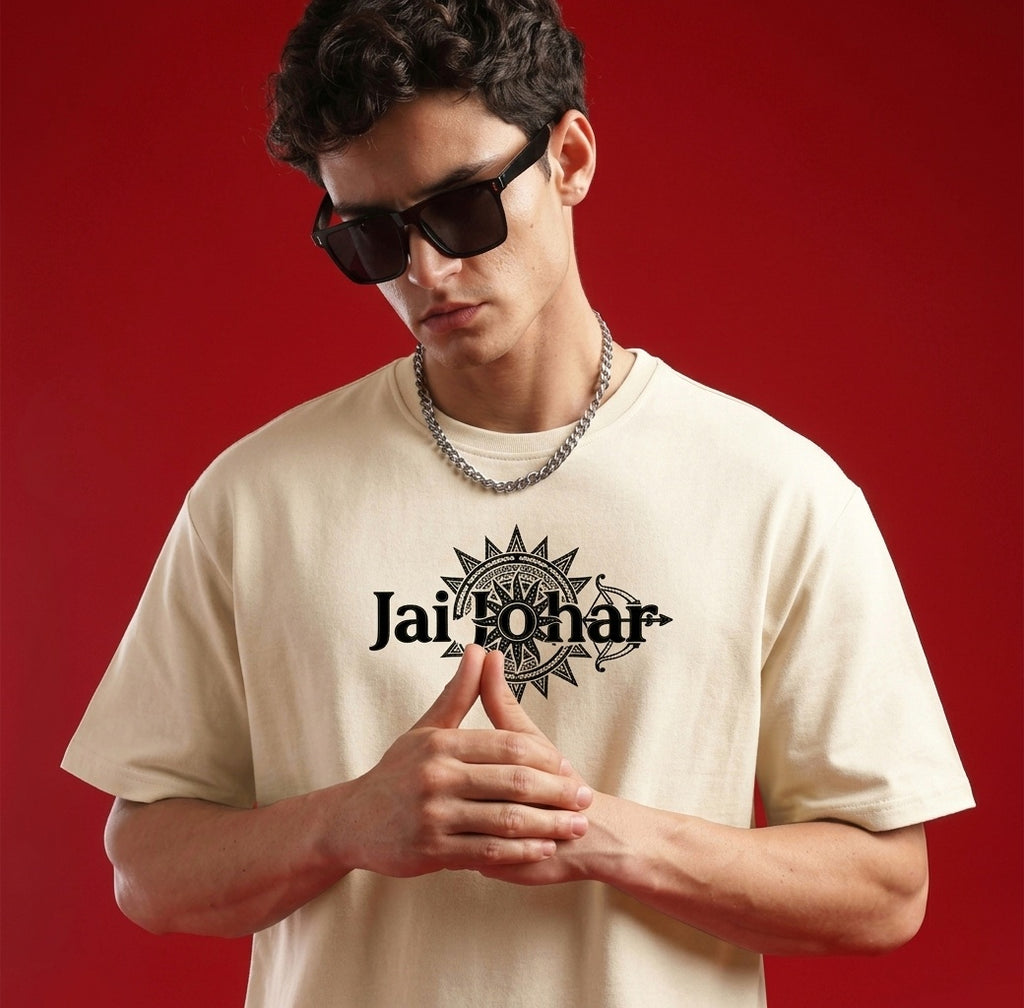 Jai Johar Oversized Classic off white  T-Shirt
