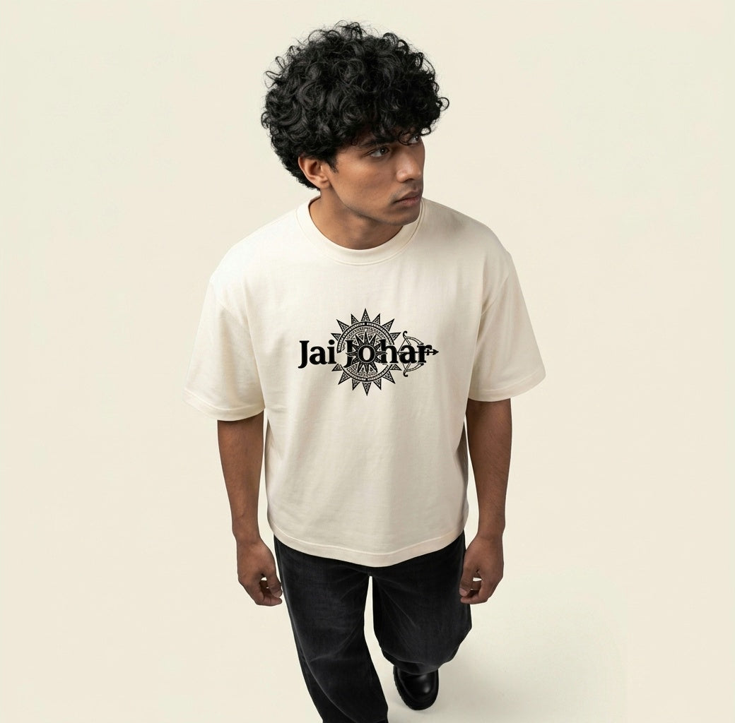 Jai Johar Oversized Classic off white  T-Shirt