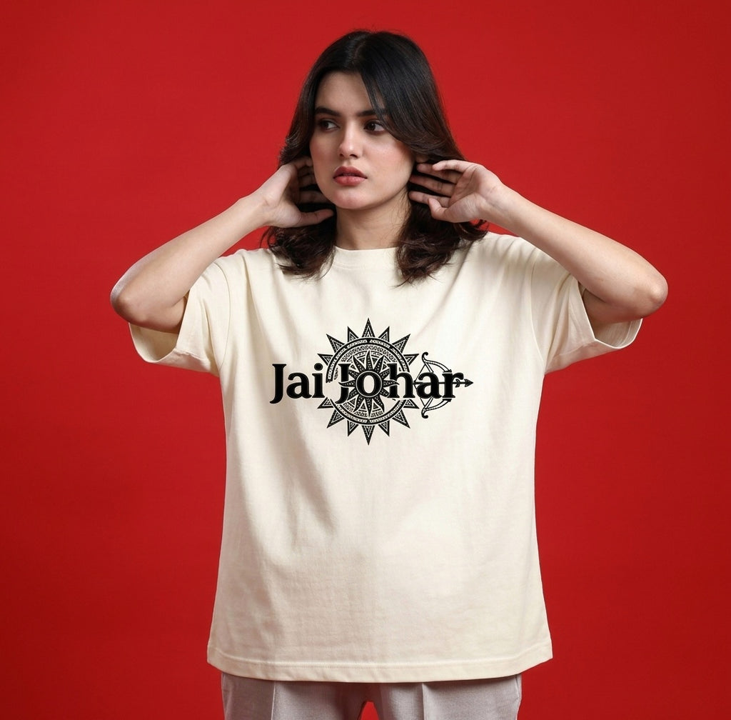 Jai Johar Oversized Classic off white  T-Shirt