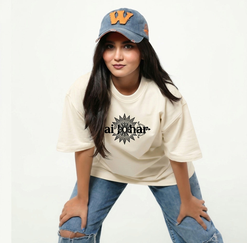 Jai Johar Oversized Classic off white  T-Shirt
