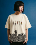 Tribal dance oversized classic off-white t-shirt