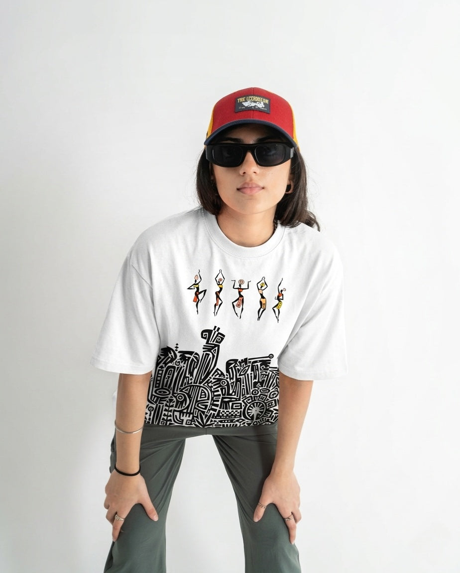 Tribal dance oversized classic white t-shirt