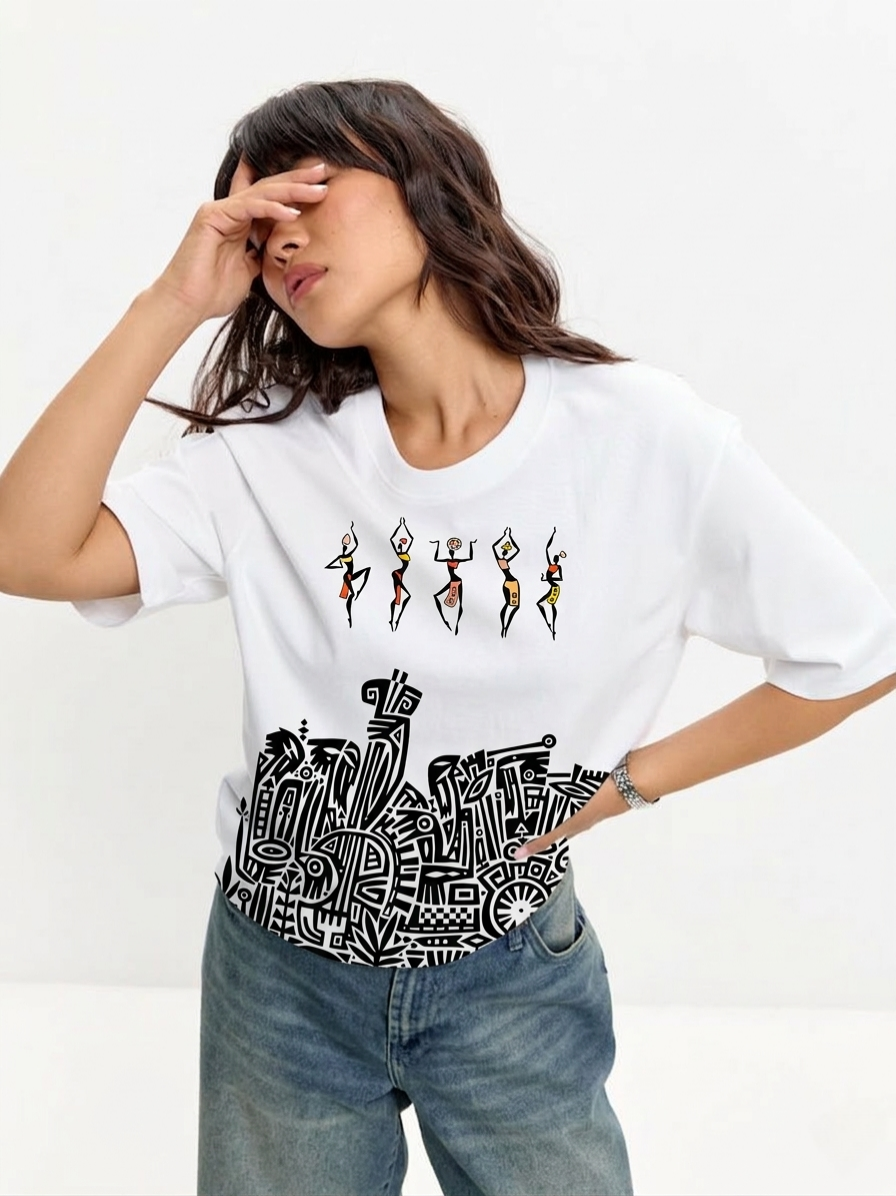 Tribal dance oversized classic white t-shirt