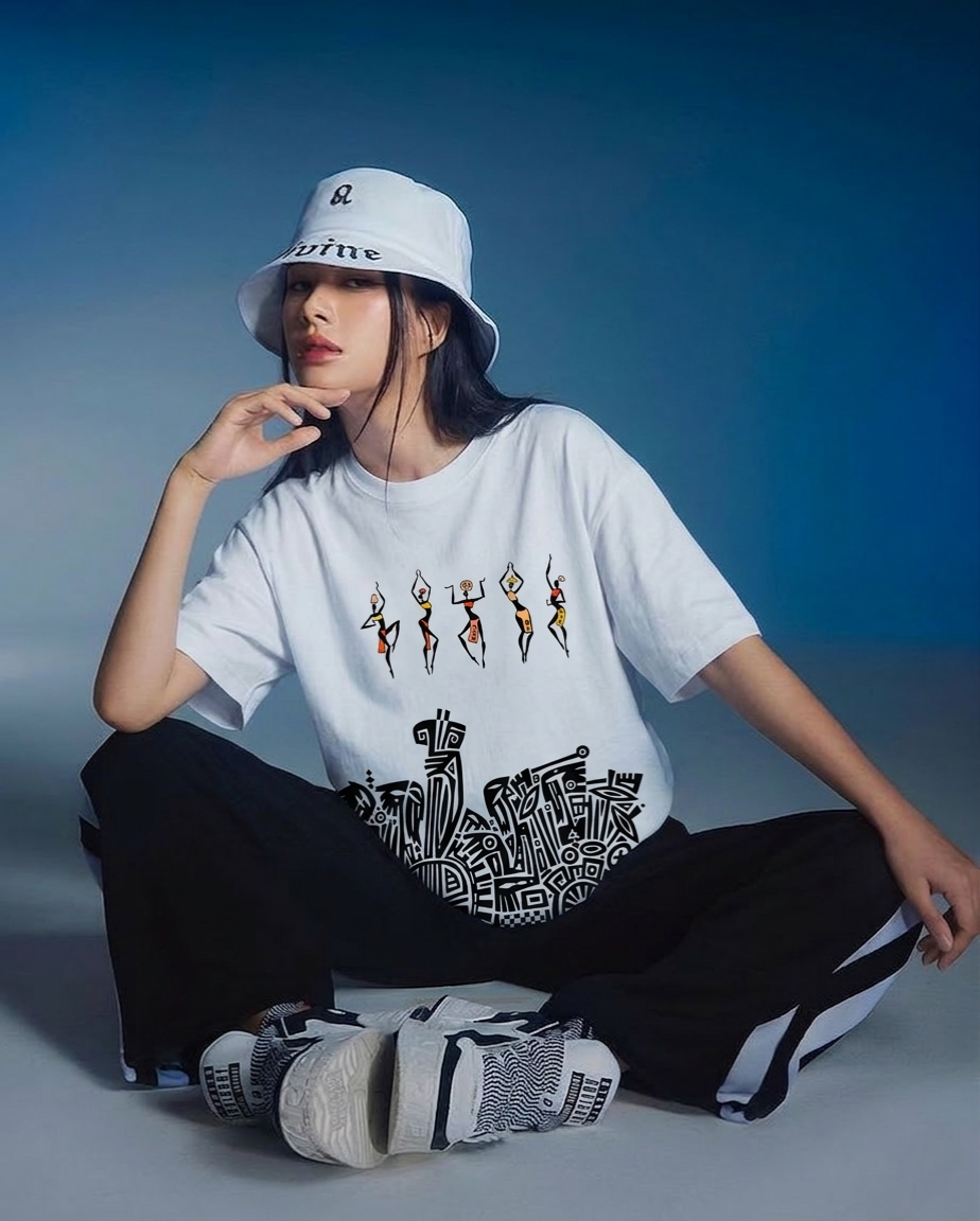 Tribal dance oversized classic white t-shirt