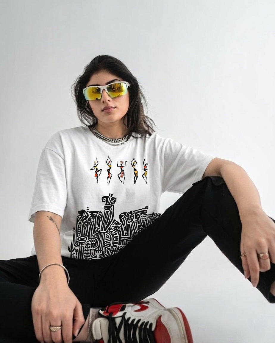 Tribal dance oversized classic white t-shirt