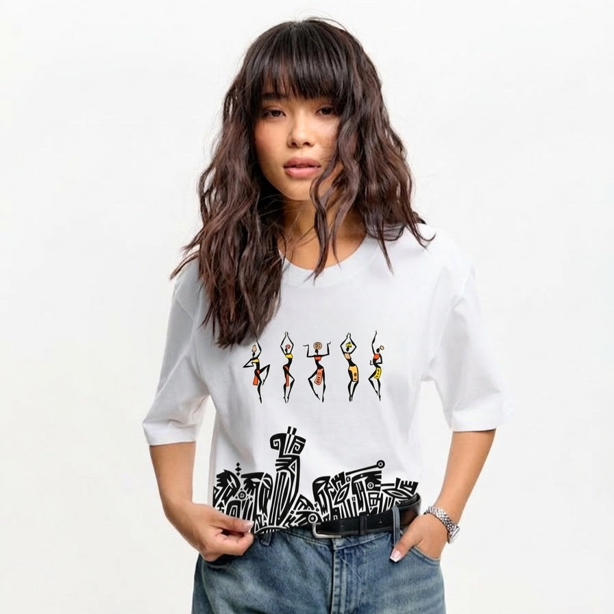 Tribal dance oversized classic white t-shirt