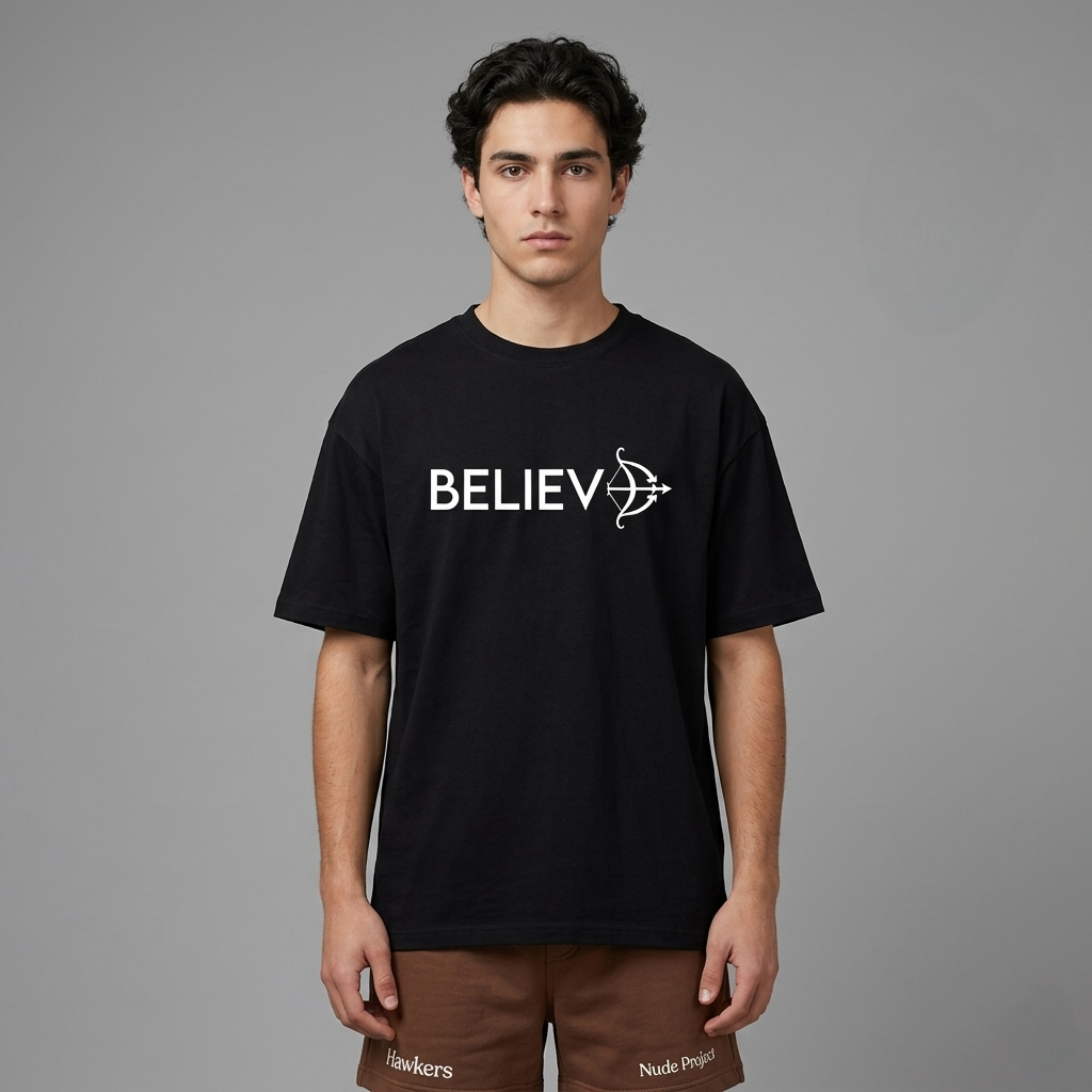 believe Oversized Classic  white T-Shirt