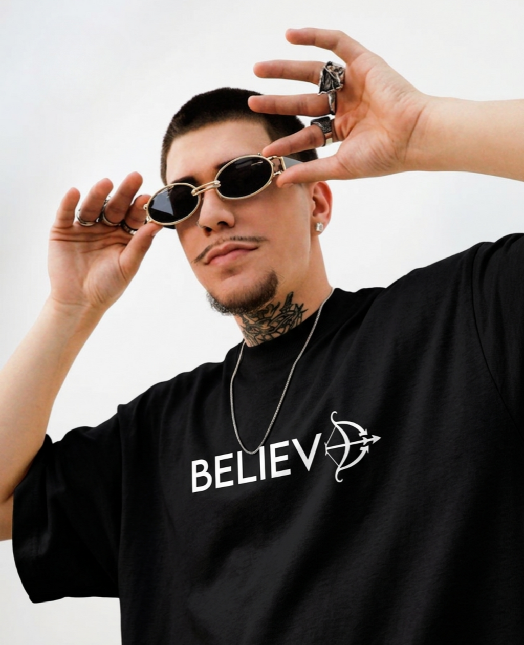 believe Oversized Classic  white T-Shirt