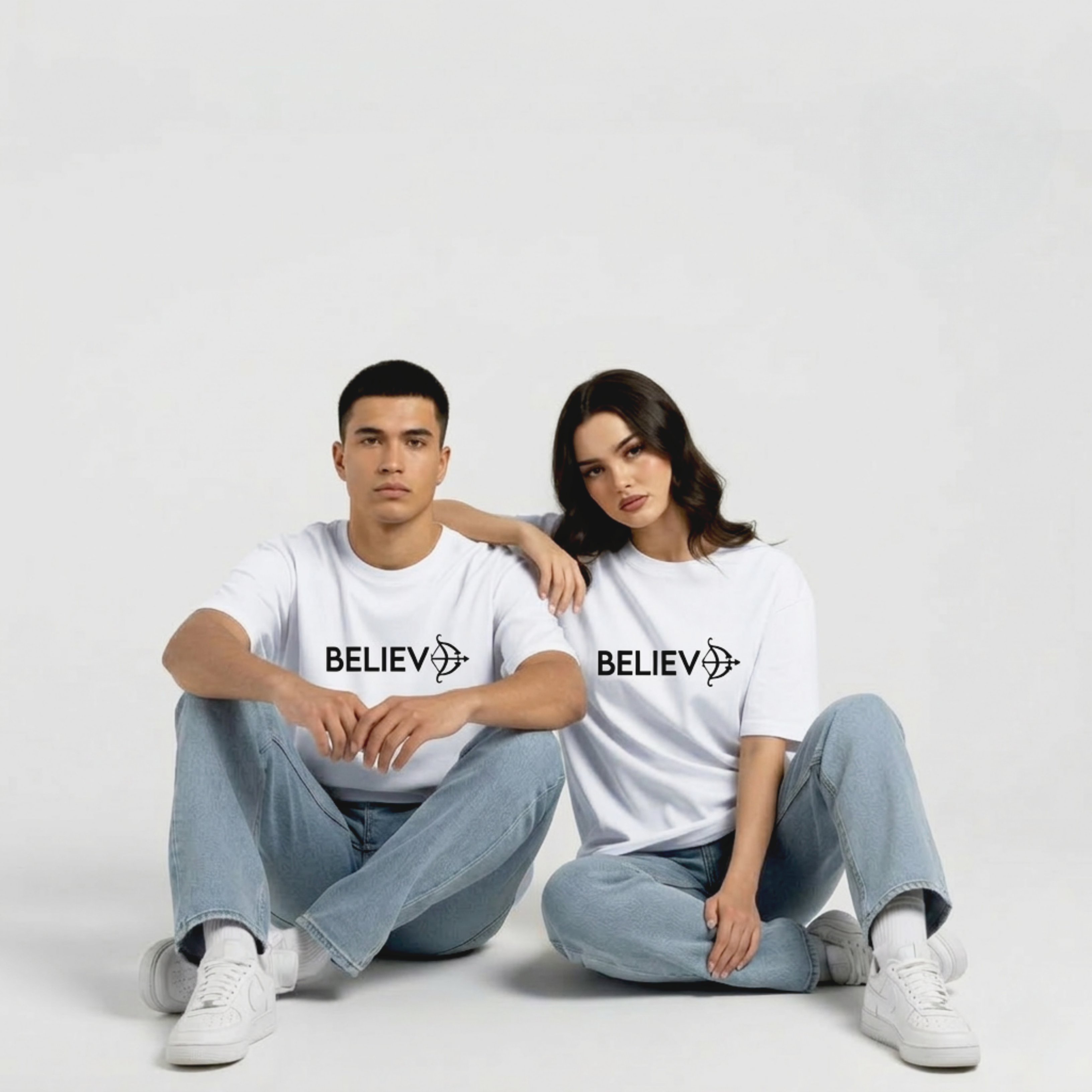Believe Oversized Classic  white T-Shirt
