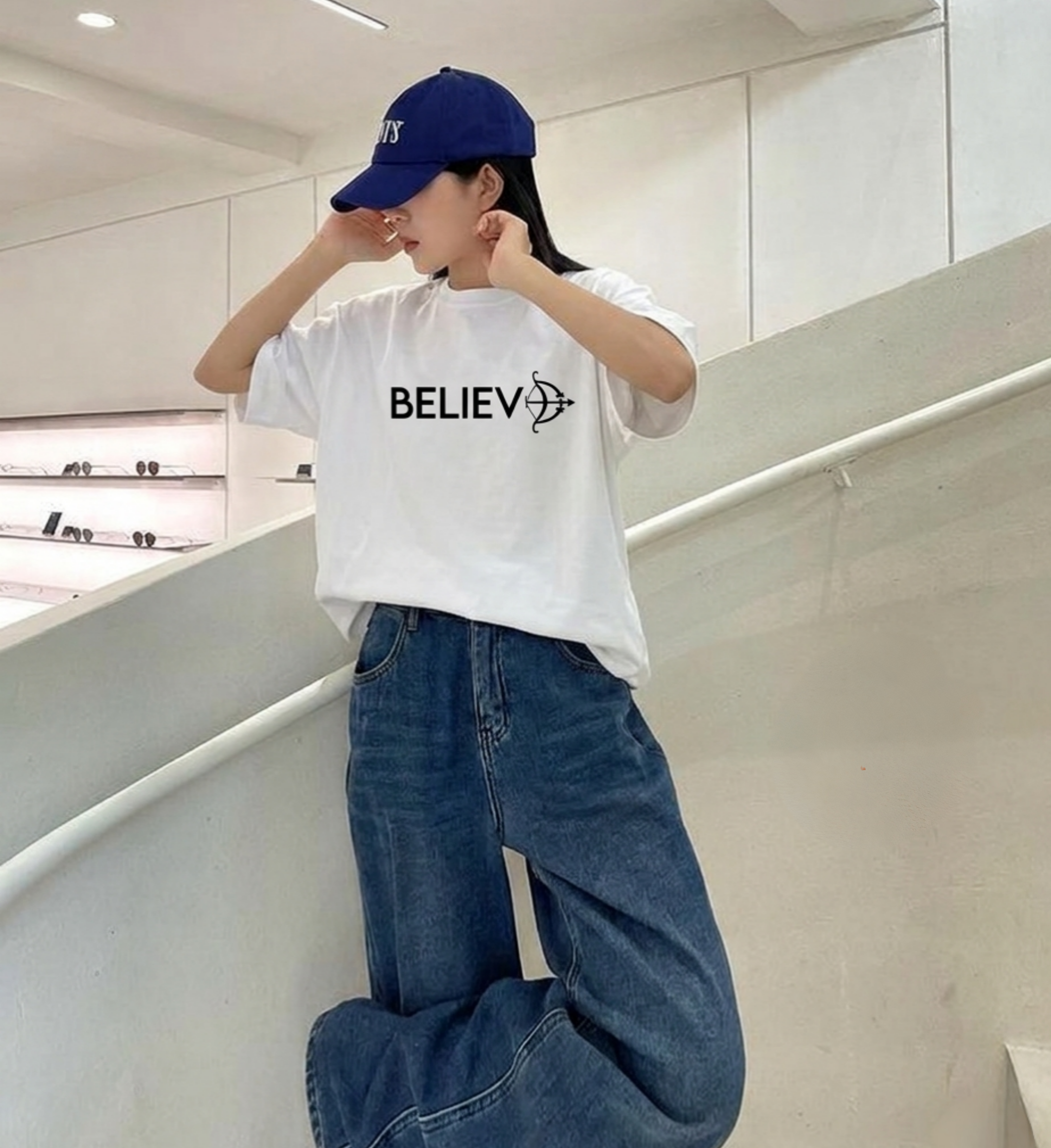 Believe Oversized Classic  white T-Shirt