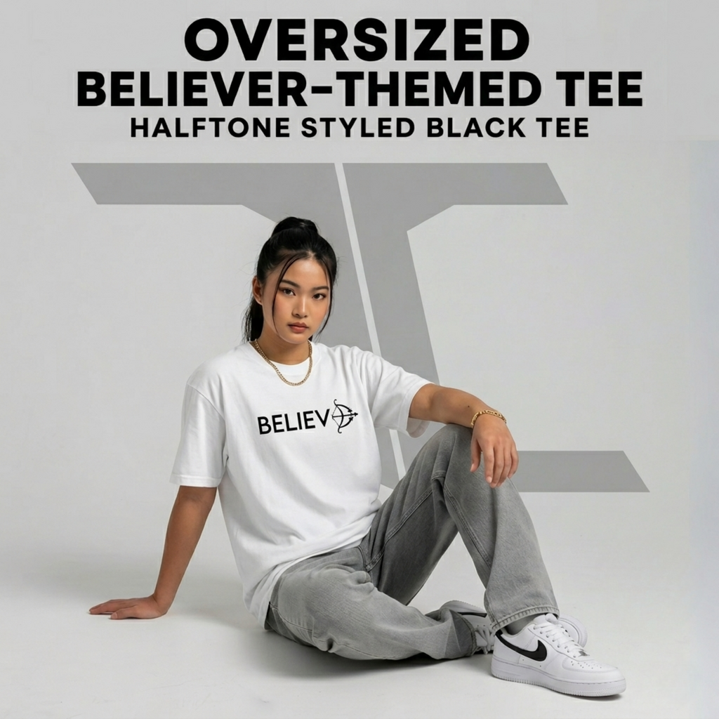 Believe Oversized Classic  white T-Shirt