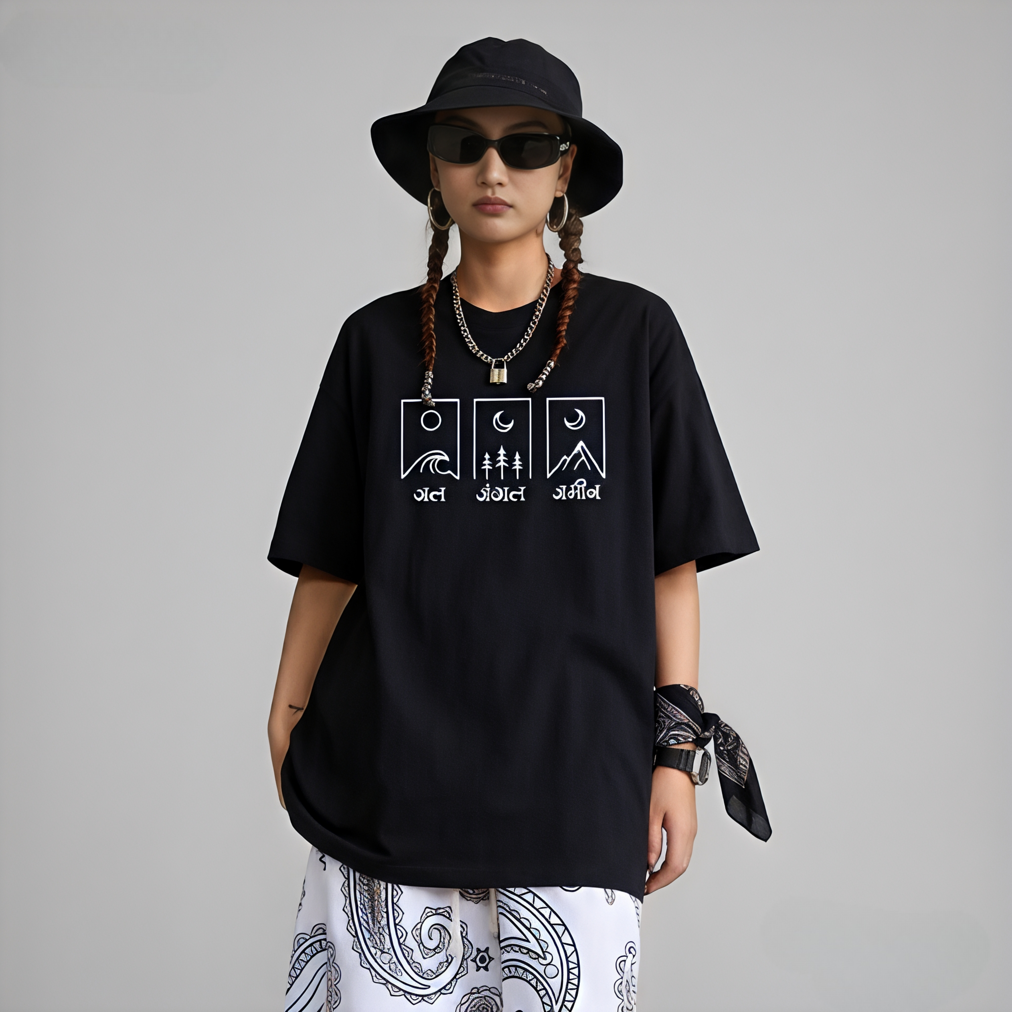 Adivibe J3 Oversized Classic black T-Shirt