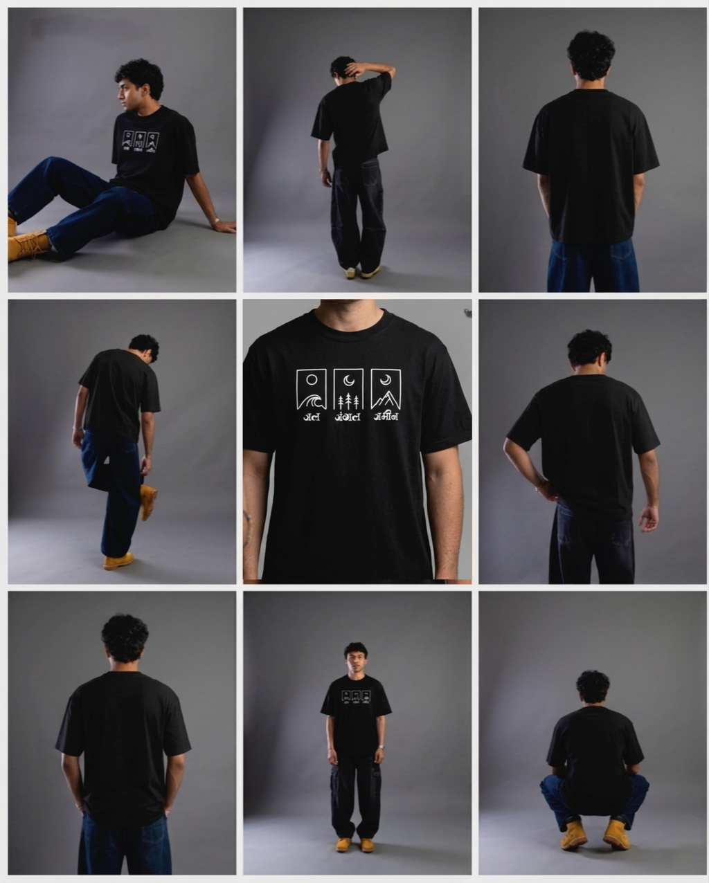 Adivibe J3 Oversized Classic black T-Shirt