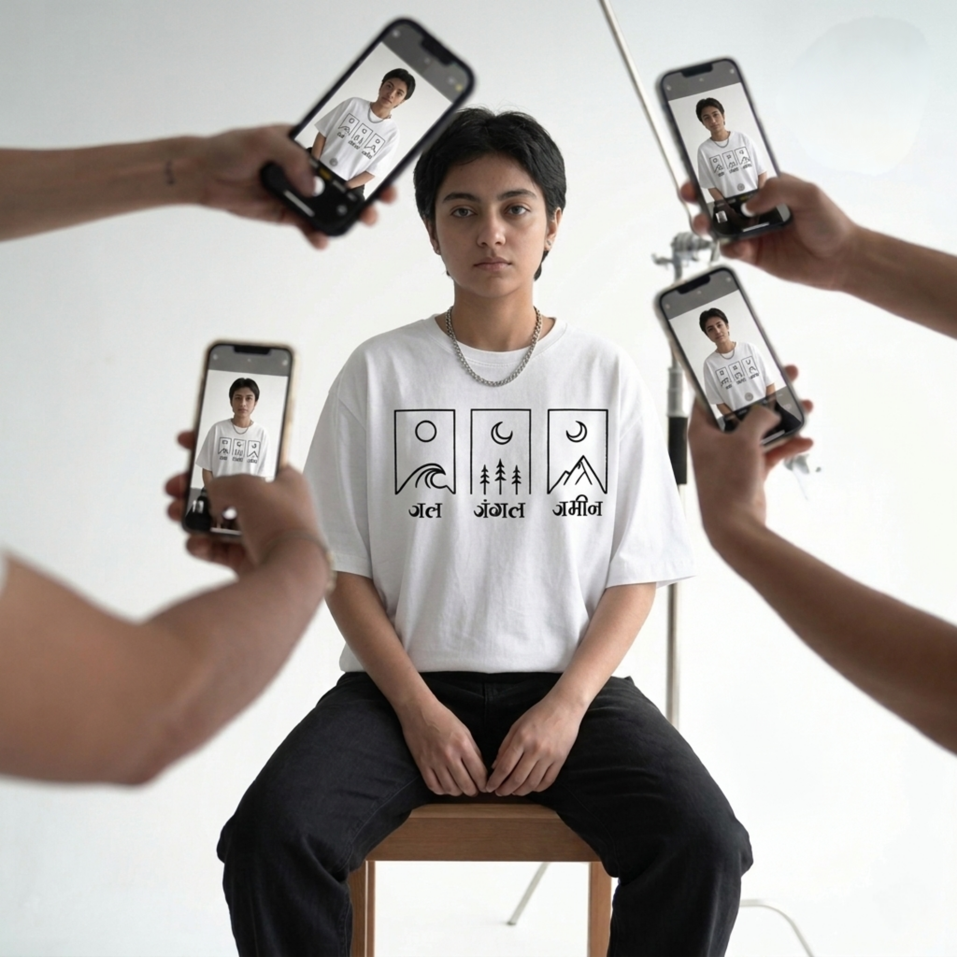 Adivibe J3 Oversized Classic white T-Shirt