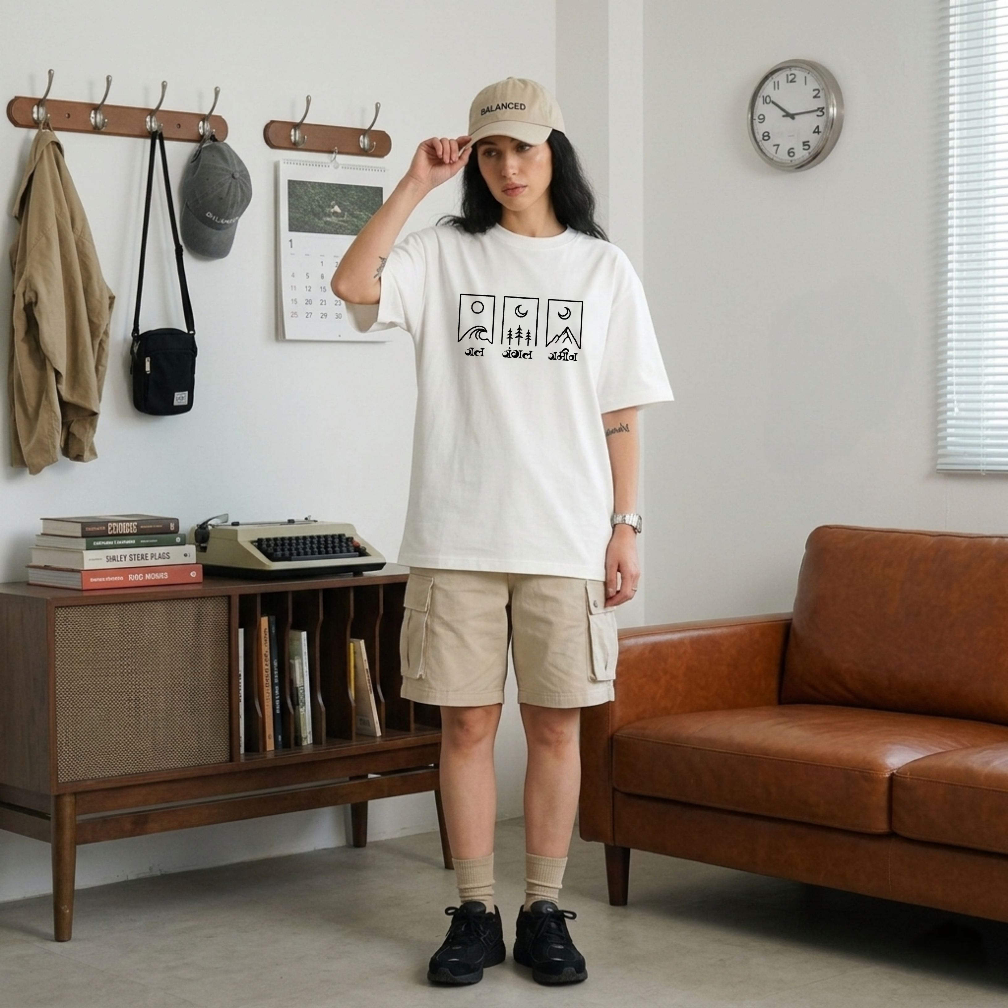Adivibe J3 Oversized Classic white T-Shirt