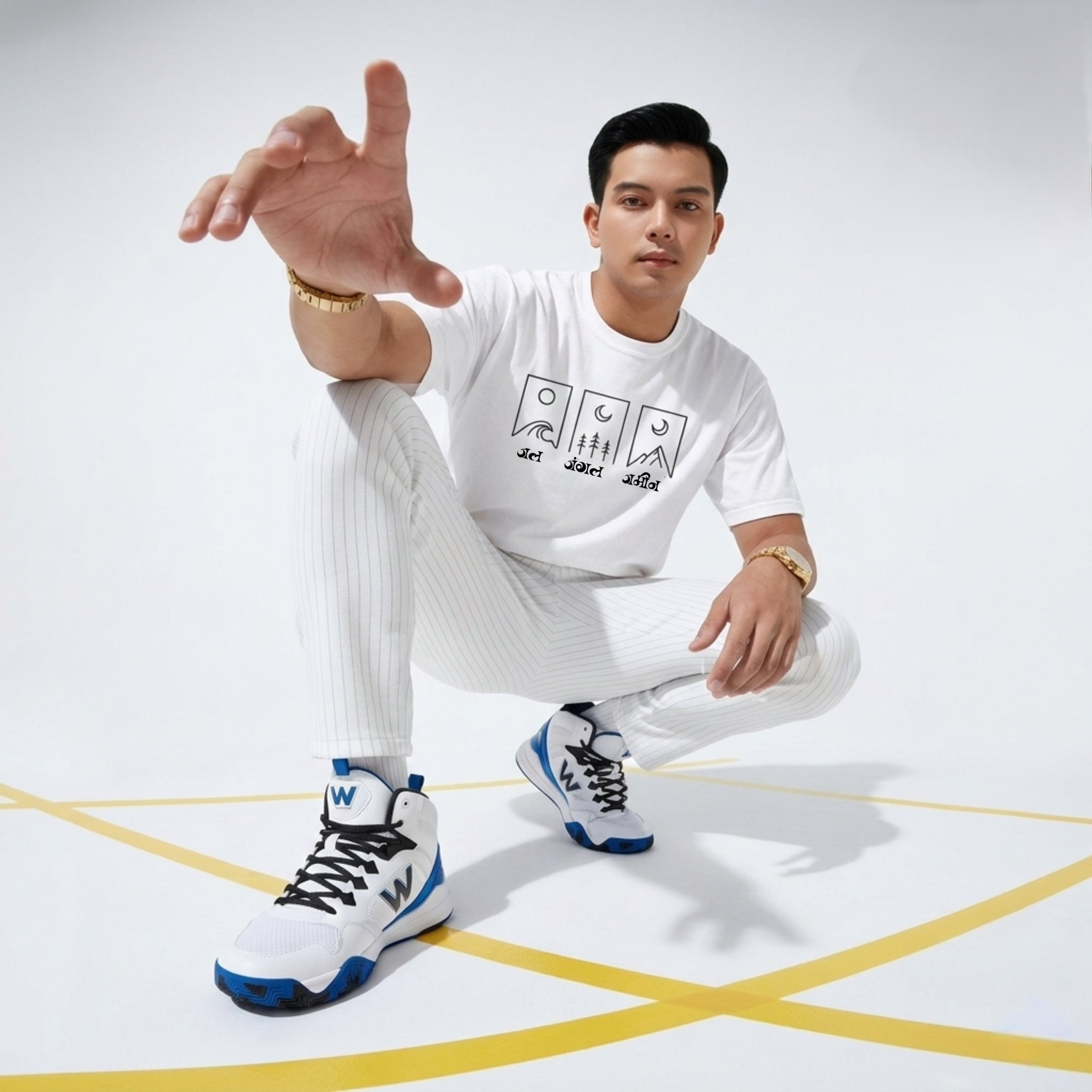 Adivibe J3 Oversized Classic white T-Shirt